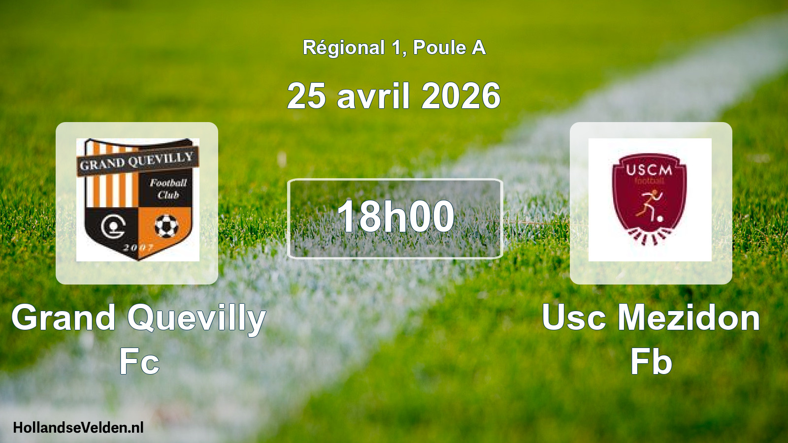 Scheduled Match: Grand Quevilly Fc - Usc Mezidon Fb (25 April 2026)