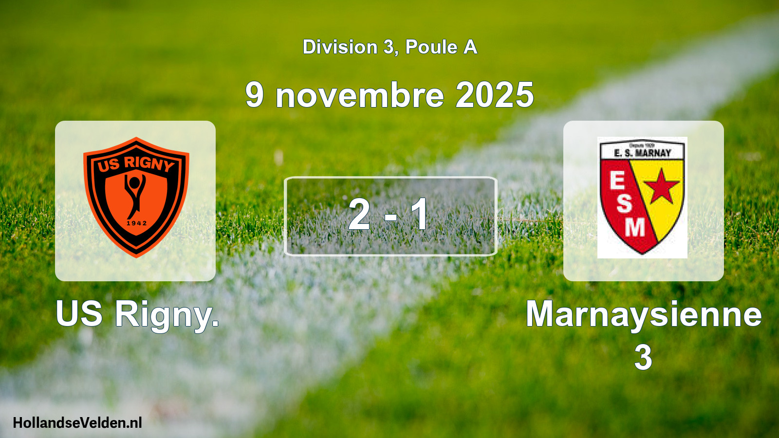 Match joué: US Rigny. - Marnaysienne 3 2 - 1 (9 novembre 2025)