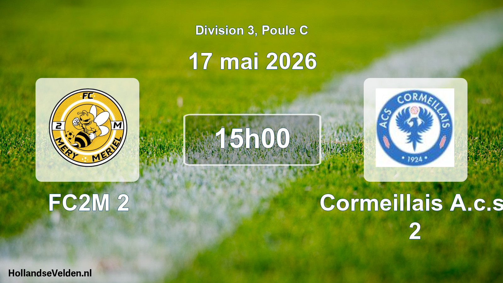 Match programmé: FC2M 2 - Cormeillais A.c.s. 2 (17 mai 2026)