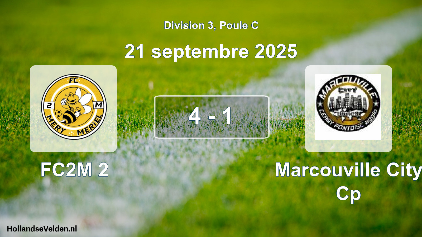 Total number of matches played: FC2M 2 - Marcouville City Cp 4 - 1 (21 September 2025)