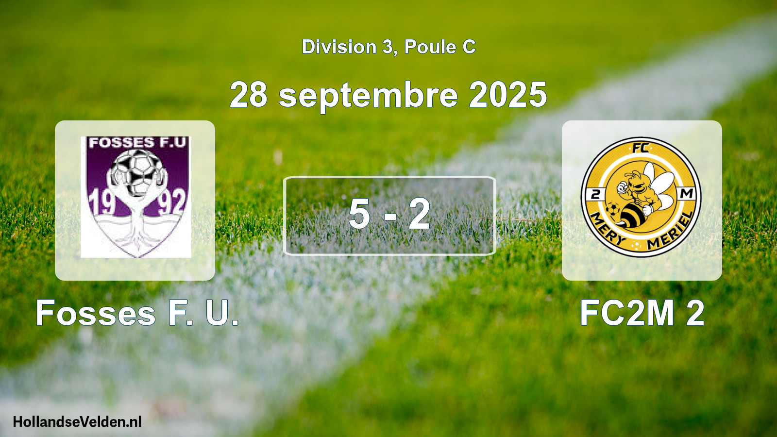 Match joué: Fosses F. U. - FC2M 2 5 - 2 (28 septembre 2025)