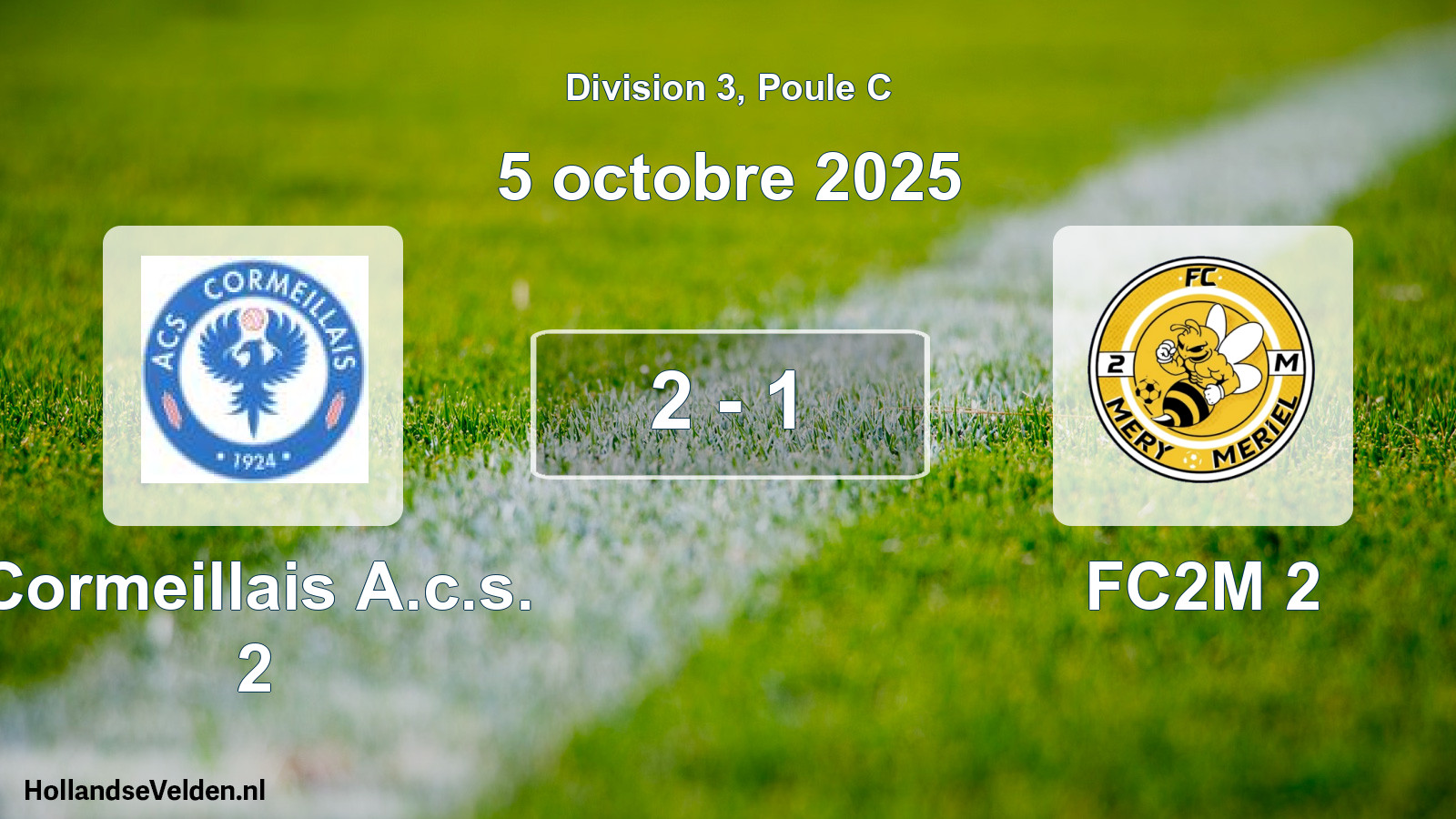 Match joué: Cormeillais A.c.s. 2 - FC2M 2 2 - 1 (5 octobre 2025)