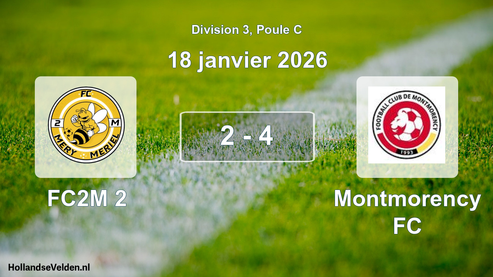 Match joué: FC2M 2 - Montmorency FC 2 - 4 (18 janvier 2026)