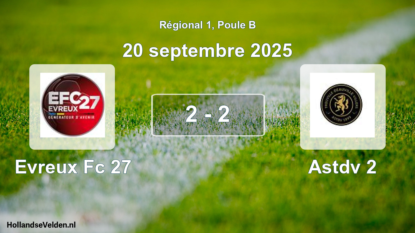 Gespeelde wedstrijd: Evreux Fc 27 - Astdv 2 2 - 2 (20 septembre 2025)