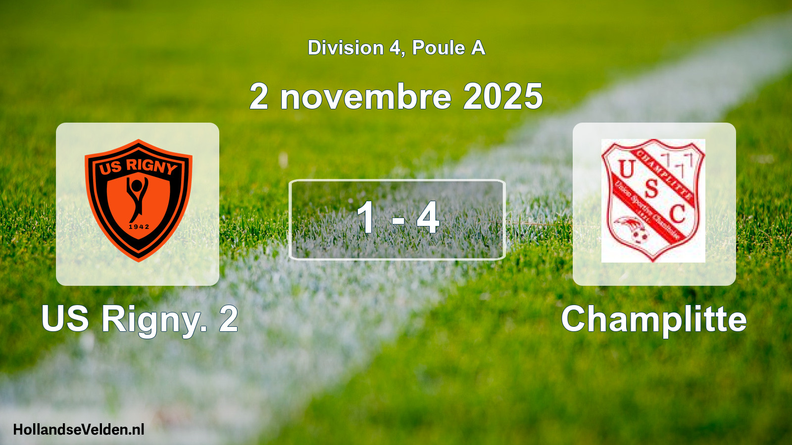 Match joué: US Rigny. 2 - Champlitte 1 - 4 (2 novembre 2025)