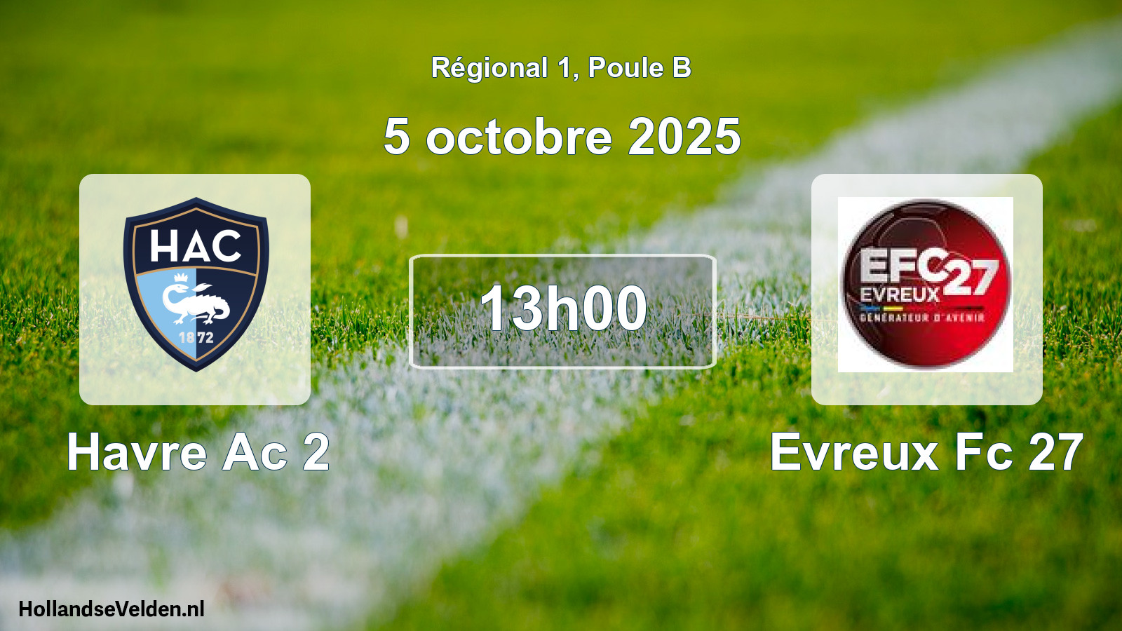Geplande wedstrijd: Havre Ac 2 - Evreux Fc 27 (5 octobre 2025)