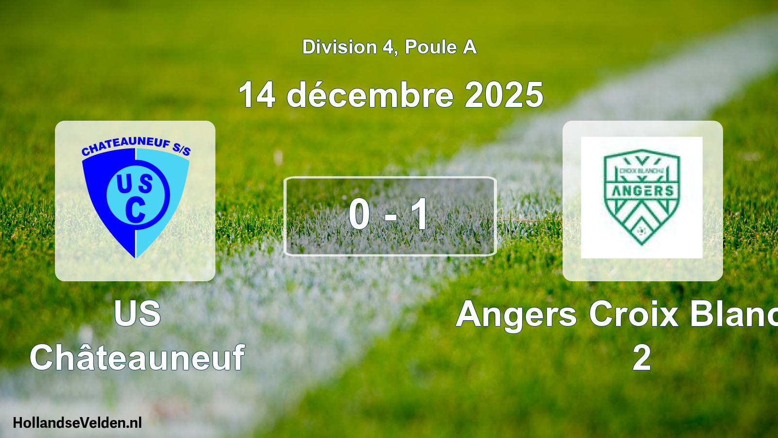 Total number of matches played: US Châteauneuf - Angers Croix Blanche 2 0 - 1 (14 December 2025)