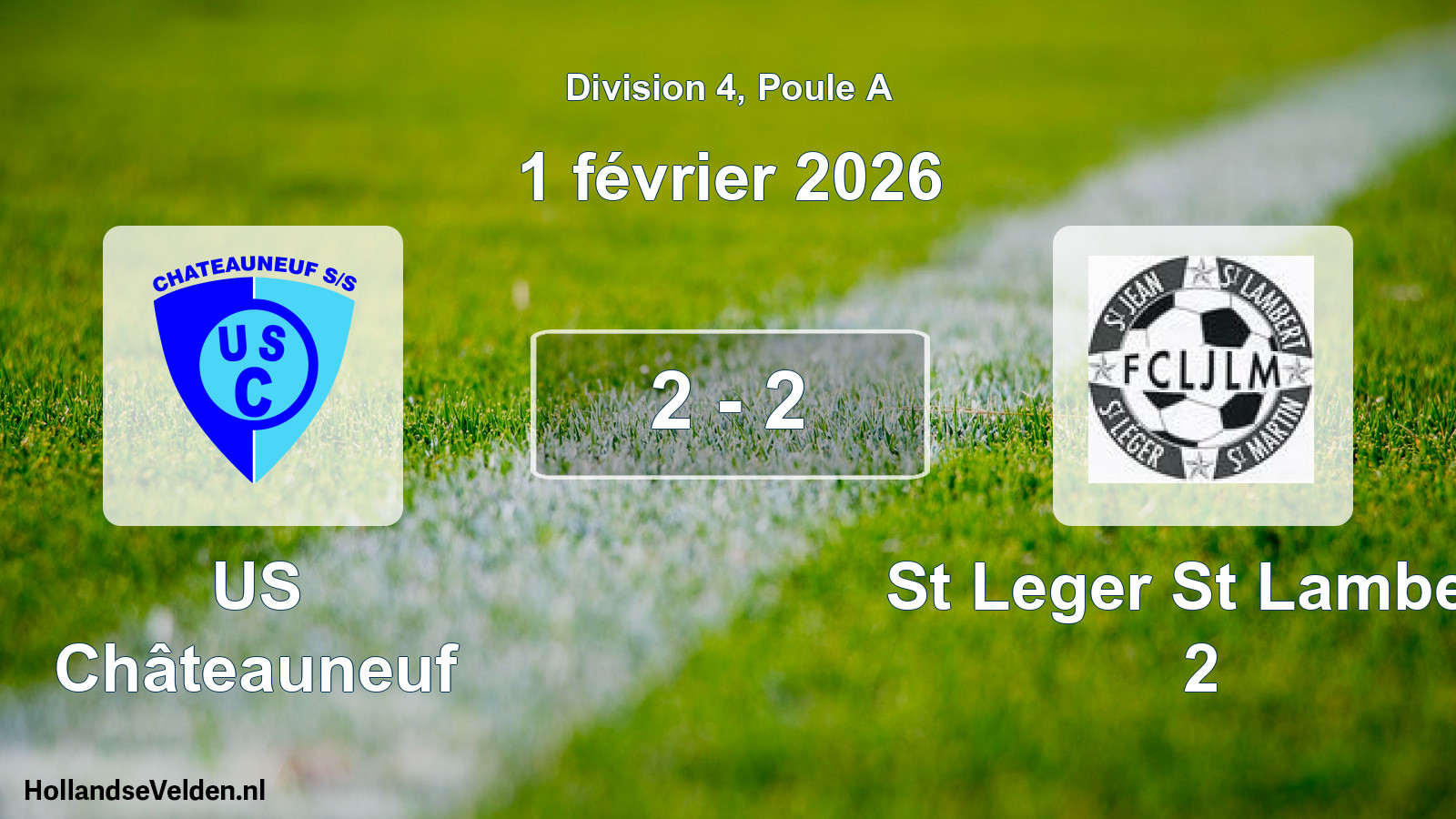Match joué: US Châteauneuf - St Leger St Lambert 2 2 - 2 (1 février 2026)