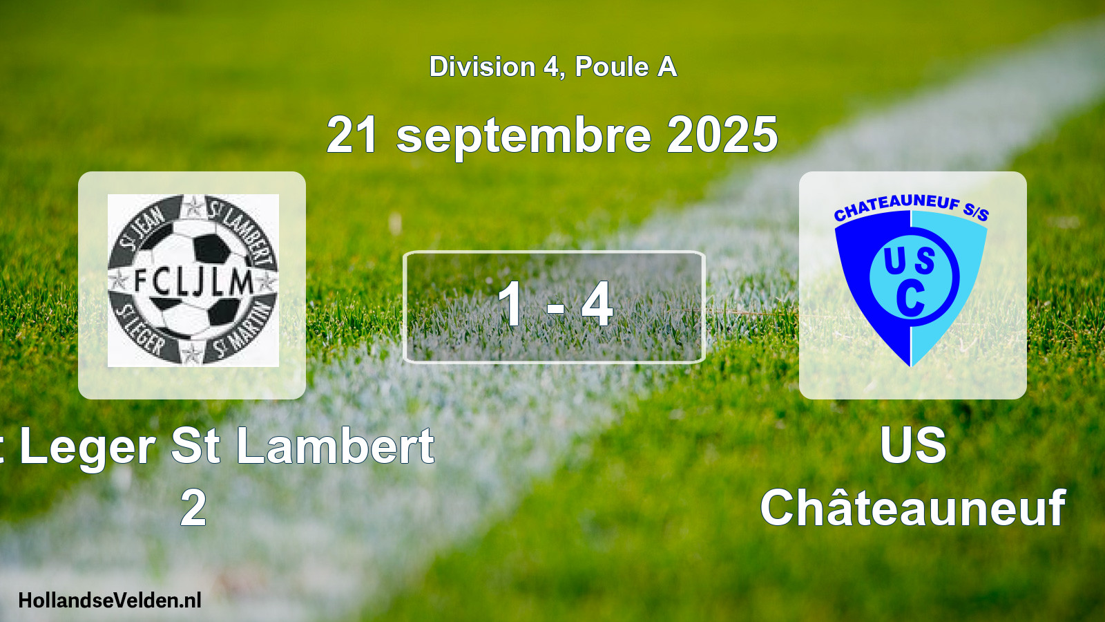 Match joué: St Leger St Lambert 2 - US Châteauneuf 1 - 4 (21 septembre 2025)
