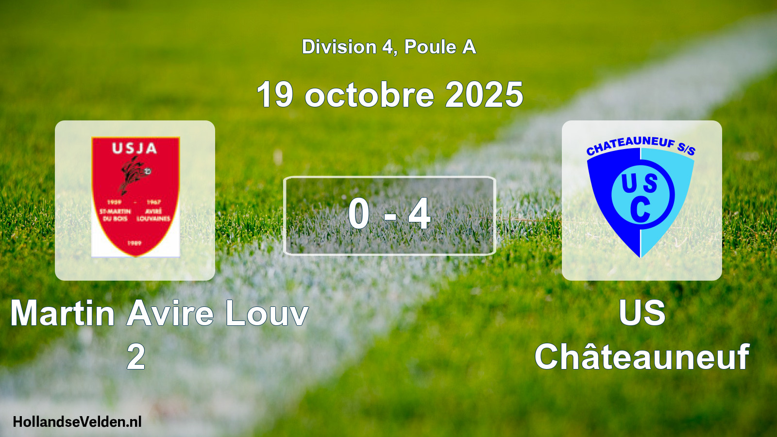 Total number of matches played: St Martin Avire Louv 2 - US Châteauneuf 0 - 4 (19 October 2025)