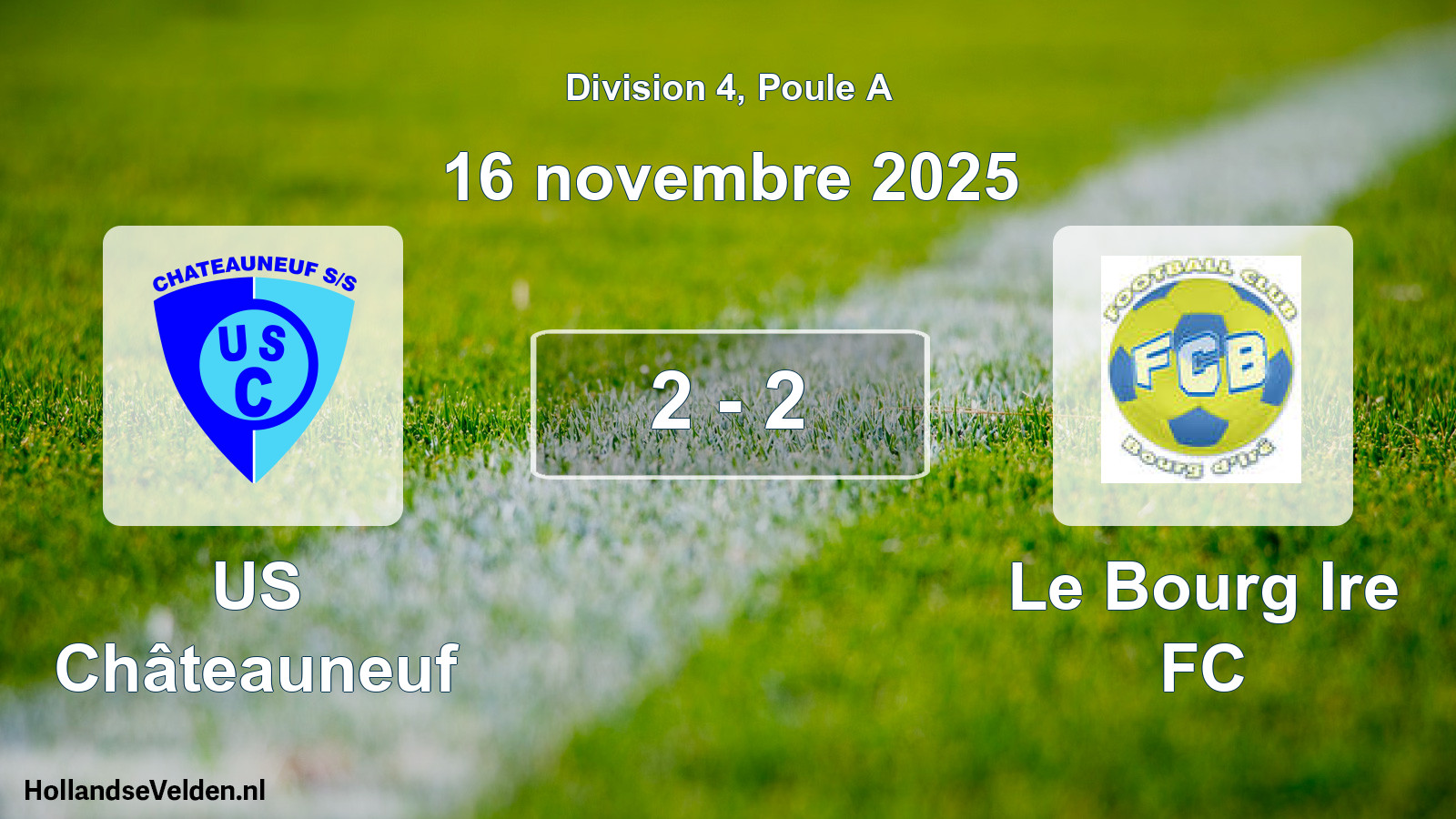 Total number of matches played: US Châteauneuf - Le Bourg Ire FC 2 - 2 (16 November 2025)