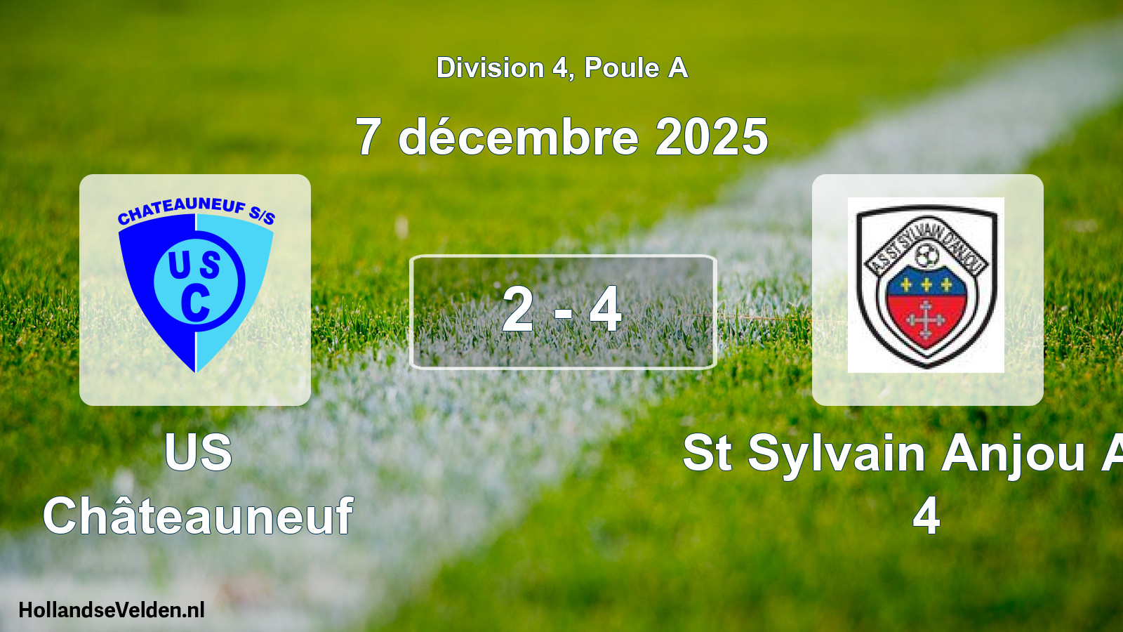 Total number of matches played: US Châteauneuf - St Sylvain Anjou AS 4 2 - 4 (7 December 2025)