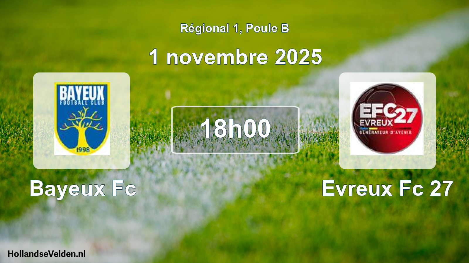 Geplande wedstrijd: Bayeux Fc - Evreux Fc 27 (1 novembre 2025)