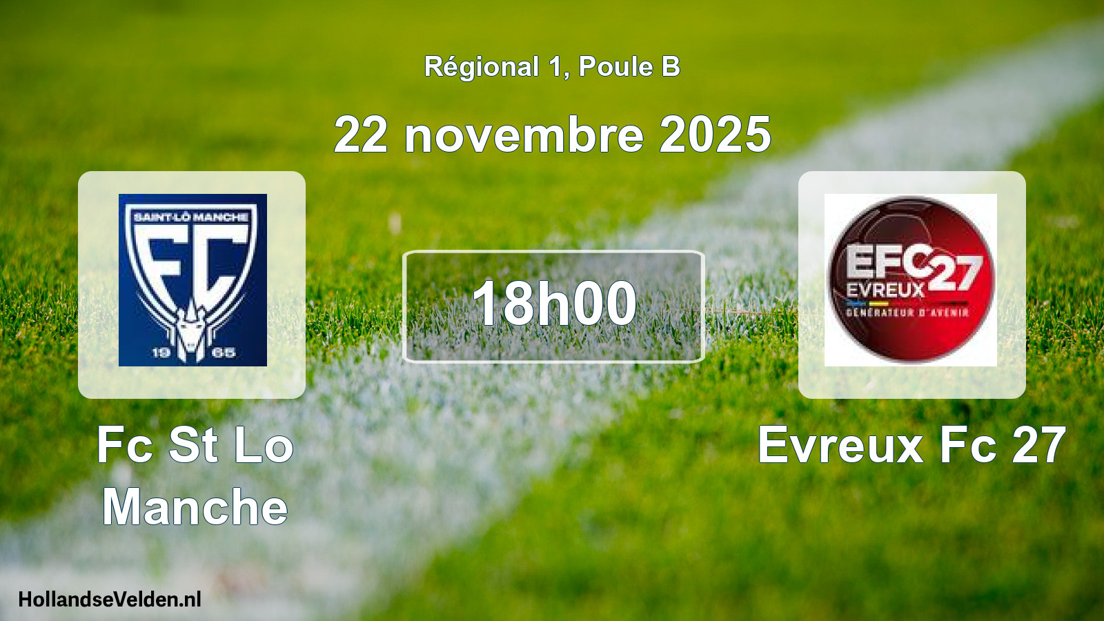 Geplande wedstrijd: Fc St Lo Manche - Evreux Fc 27 (22 novembre 2025)