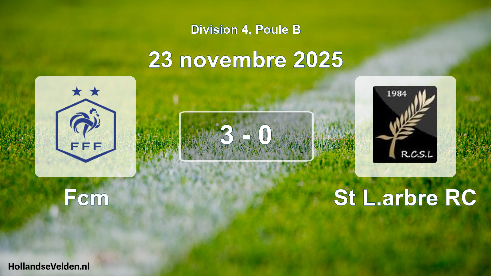Match joué: FC Montfrinois - St L.arbre RC 3 - 0 (23 novembre 2025)