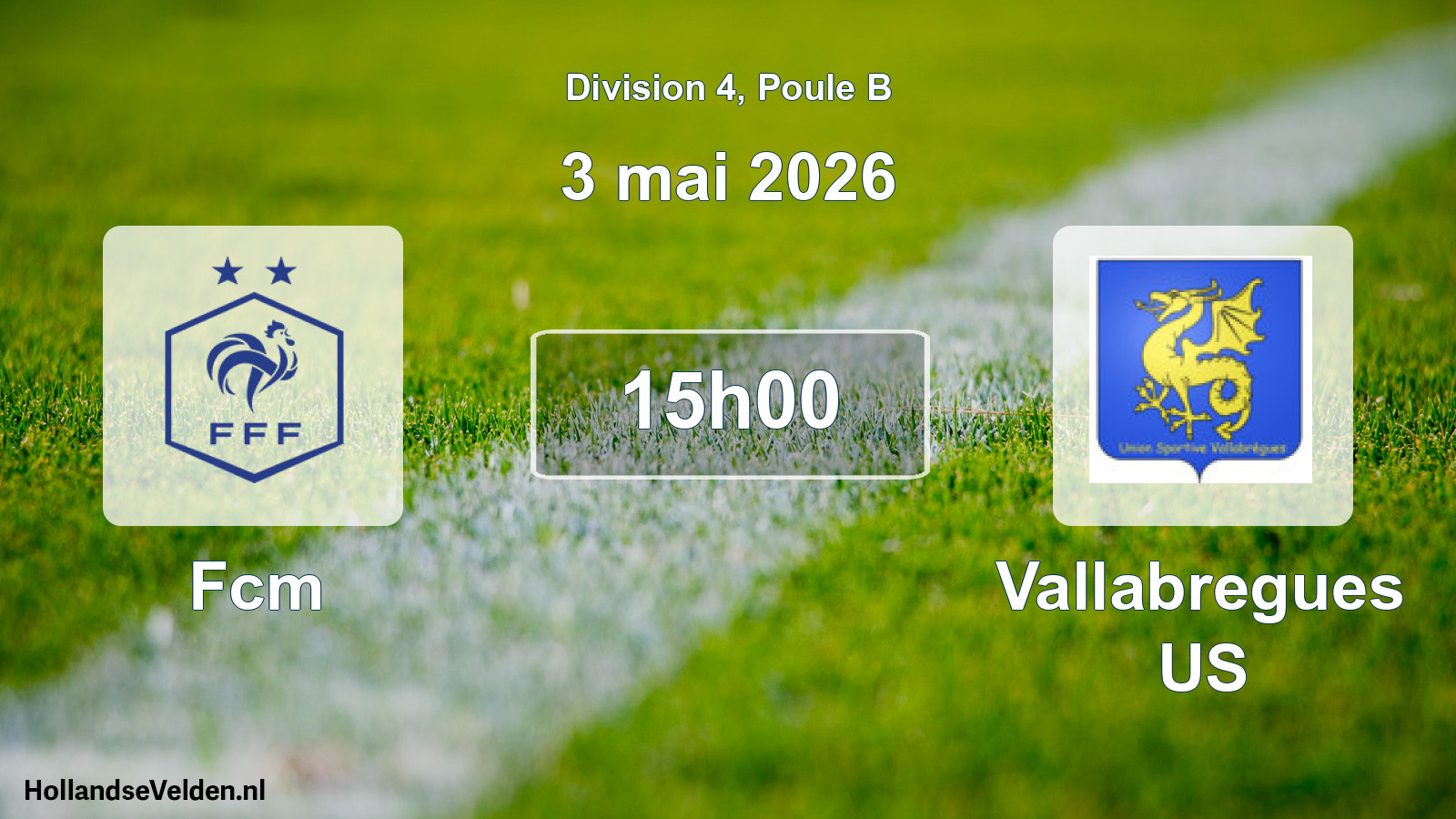 Match programmé: FC Montfrinois - Vallabregues US (3 mai 2026)