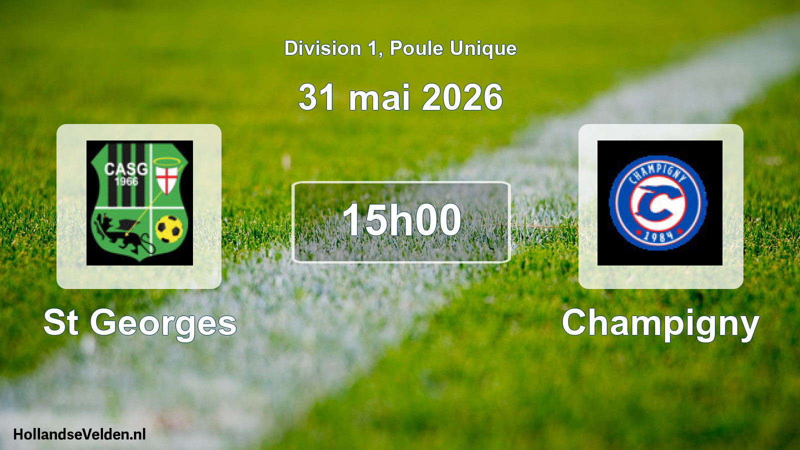 Scheduled Match: St Georges - AFC Champigny-sur-Yonne (31 May 2026)