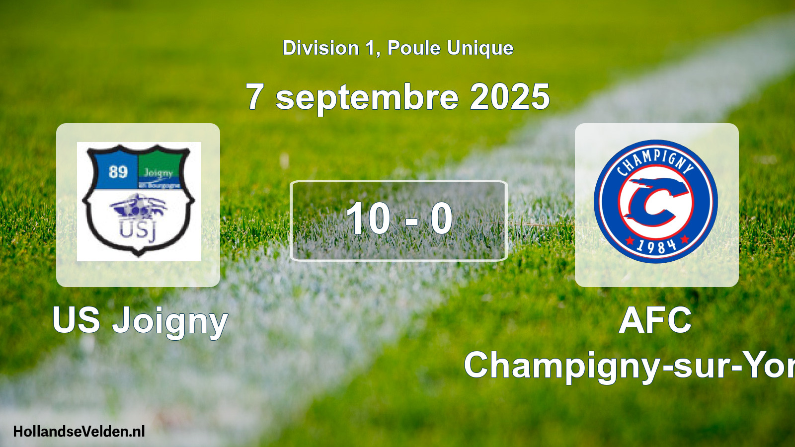 Total number of matches played: US Joigny - AFC Champigny-sur-Yonne 10 - 0 (7 September 2025)