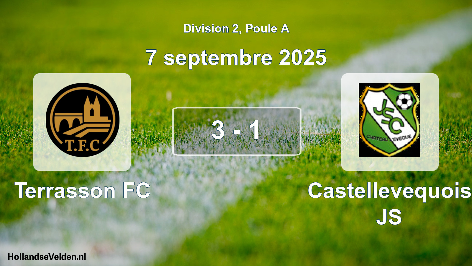 Total number of matches played: Terrasson FC - Castellevequois JS 3 - 1 (7 September 2025)