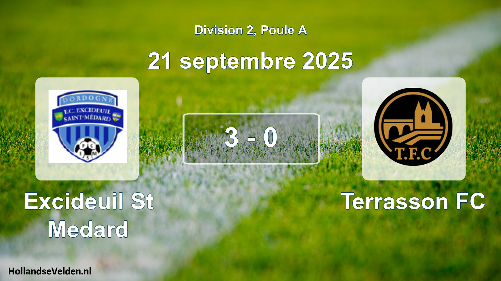 Match joué: Excideuil St Medard - Terrasson FC 3 - 0 (21 septembre 2025)
