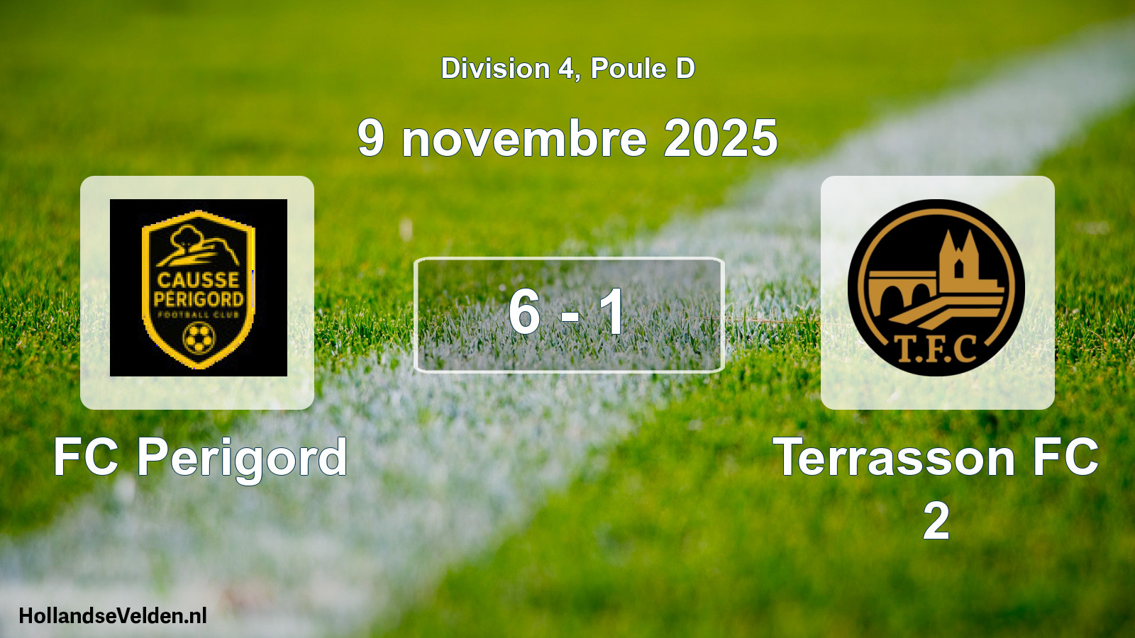 Match joué: FC Perigord - Terrasson FC 2 6 - 1 (9 novembre 2025)