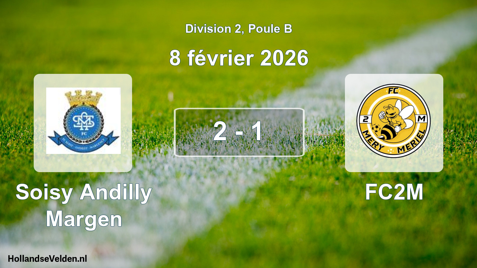 Match joué: Soisy Andilly Margen - FC2M 2 - 1 (8 février 2026)