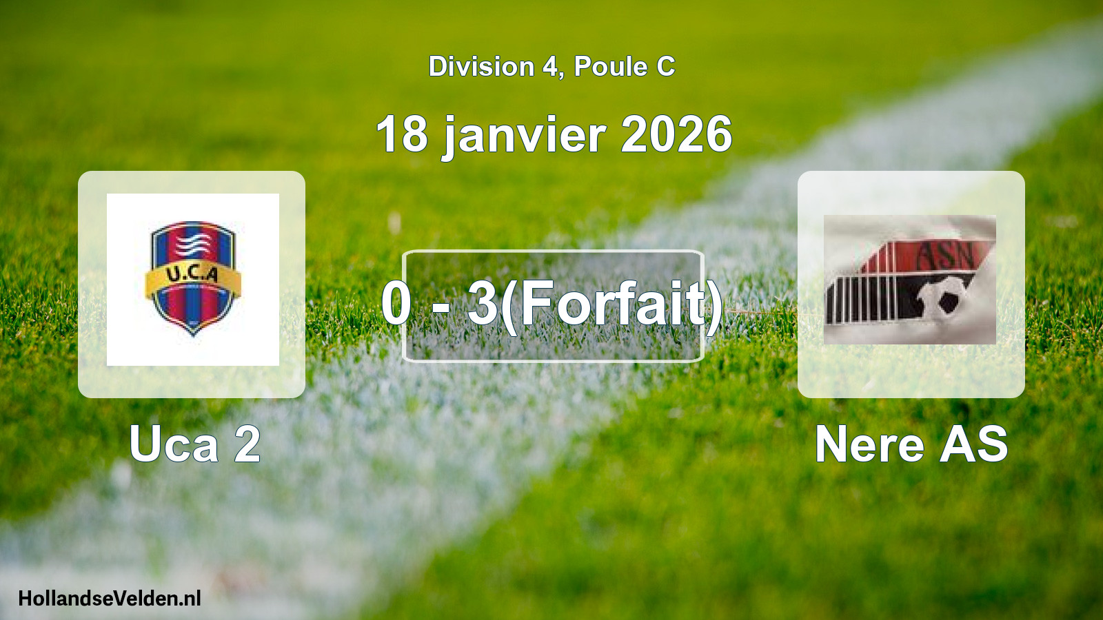 Match joué: Uca 2 - Nere AS 0 - 3(Forfait) (18 janvier 2026)
