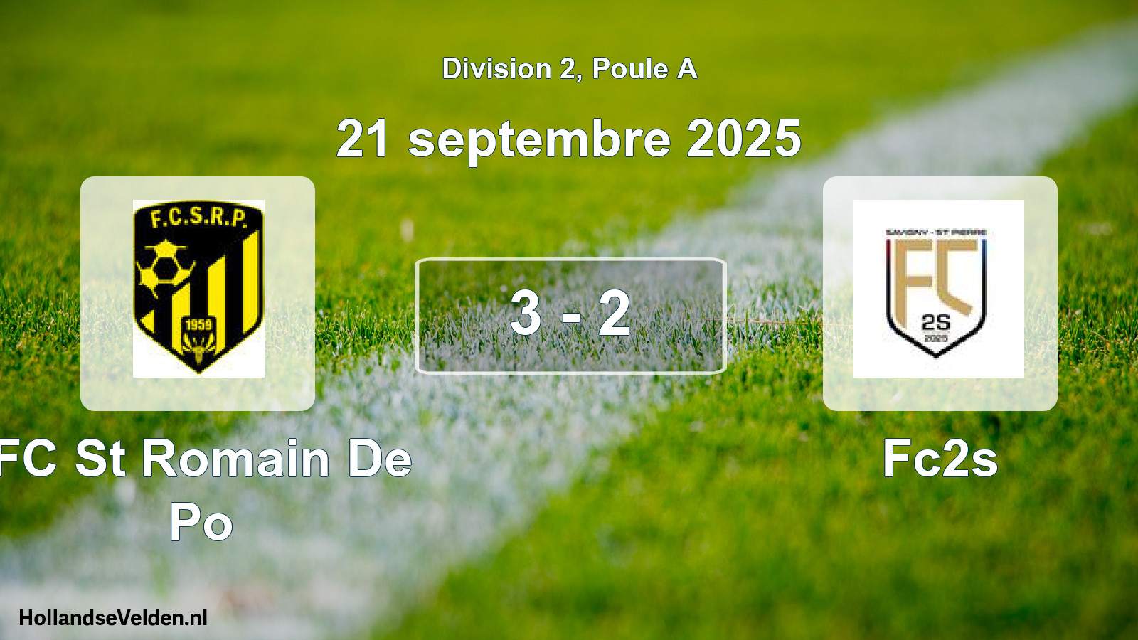 Match joué: FC St Romain De Po - Fc2s 3 - 2 (21 septembre 2025)