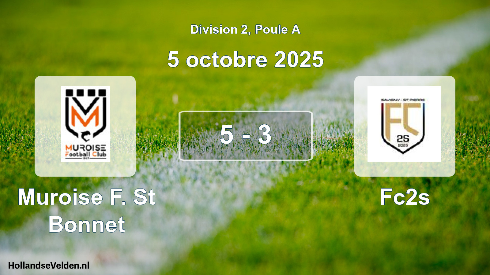 Match joué: Muroise F. St Bonnet - Fc2s 5 - 3 (5 octobre 2025)