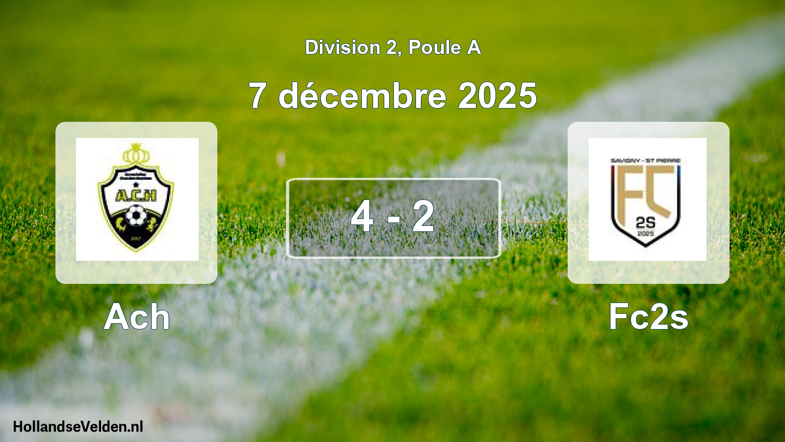 Match joué: Ach - Fc2s 4 - 2 (7 décembre 2025)
