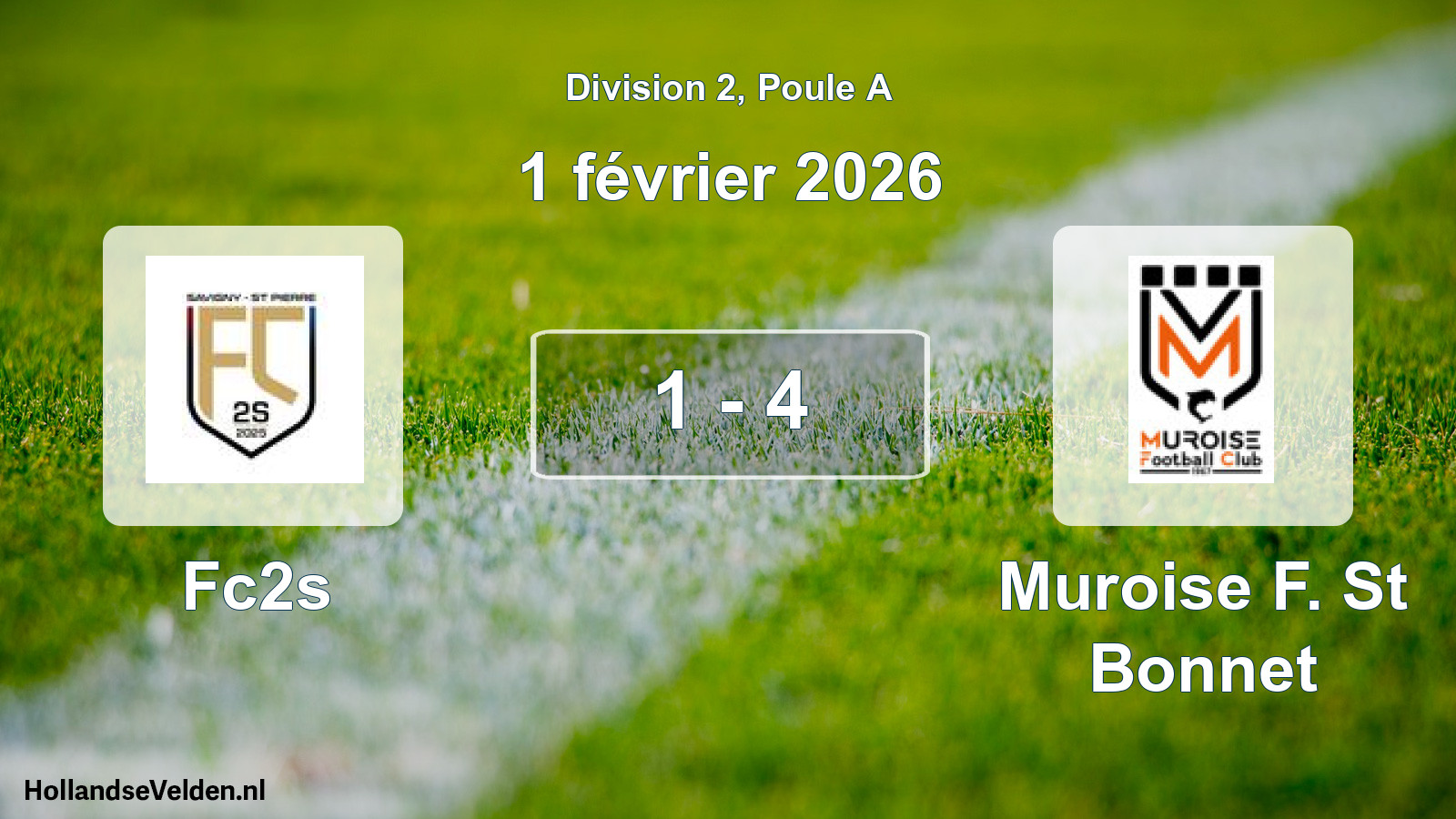Match joué: Fc2s - Muroise F. St Bonnet 1 - 4 (1 février 2026)