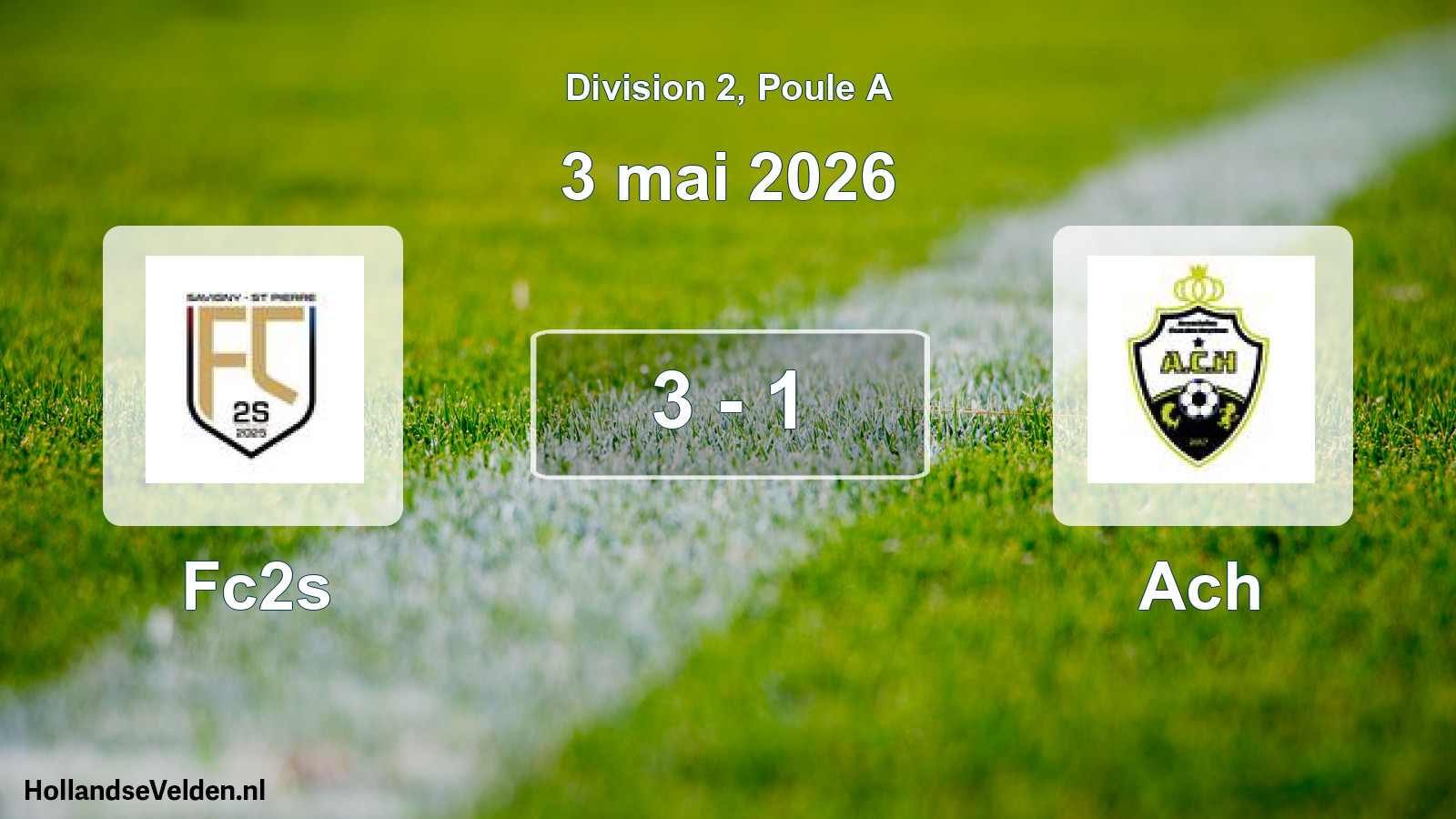 Match joué: Fc2s - Ach 3 - 1 (3 mai 2026)