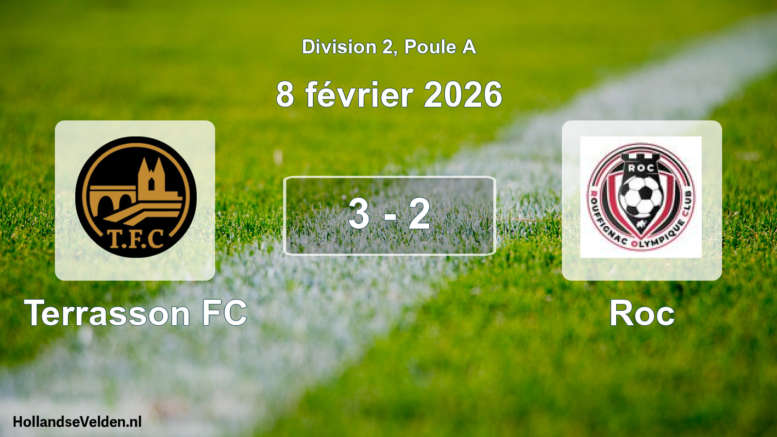Match joué: Terrasson FC - Roc 3 - 2 (8 février 2026)