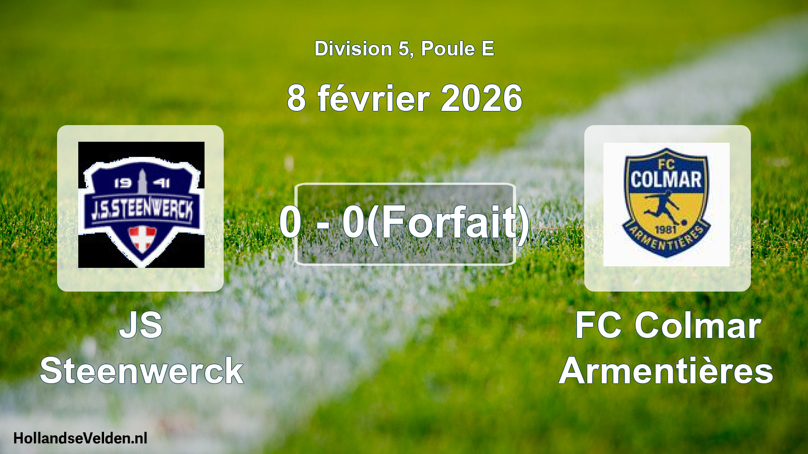 Total number of matches played: JS Steenwerck 3 - FC Colmar Armentières 0 - 0(Forfait) (8 February 2026)