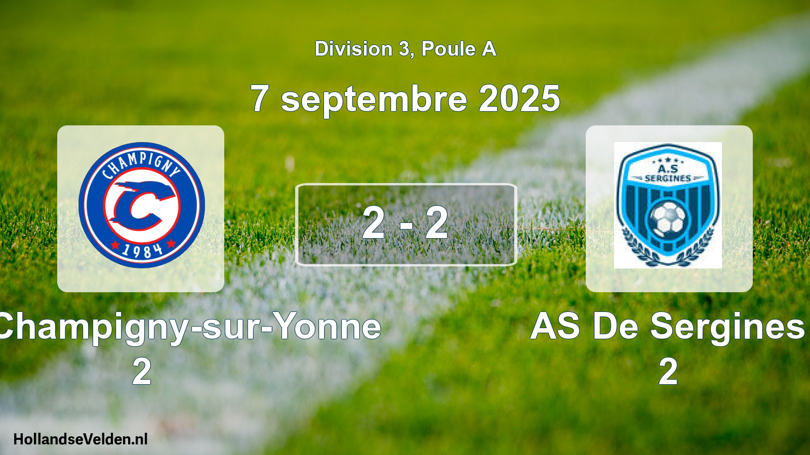 Total number of matches played: AFC Champigny-sur-Yonne 2 - AS De Sergines 2 2 - 2 (7 September 2025)