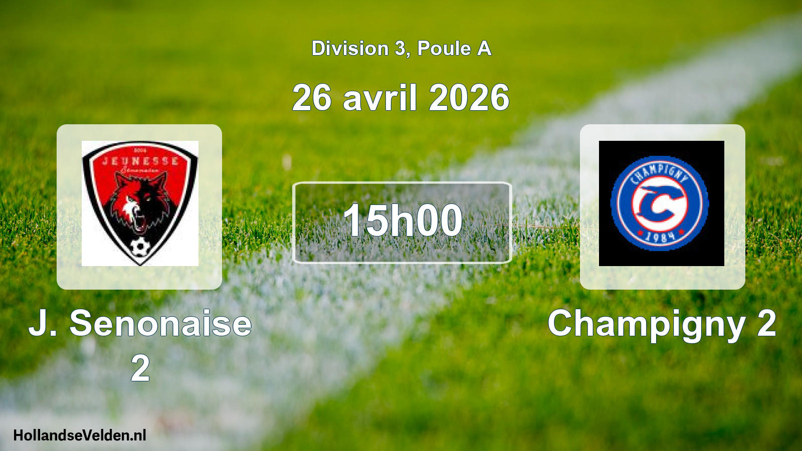 Gespeelde wedstrijd: J. Senonaise 2 - AFC Champigny-sur-Yonne 2 0 - 3 (26 april 2026)