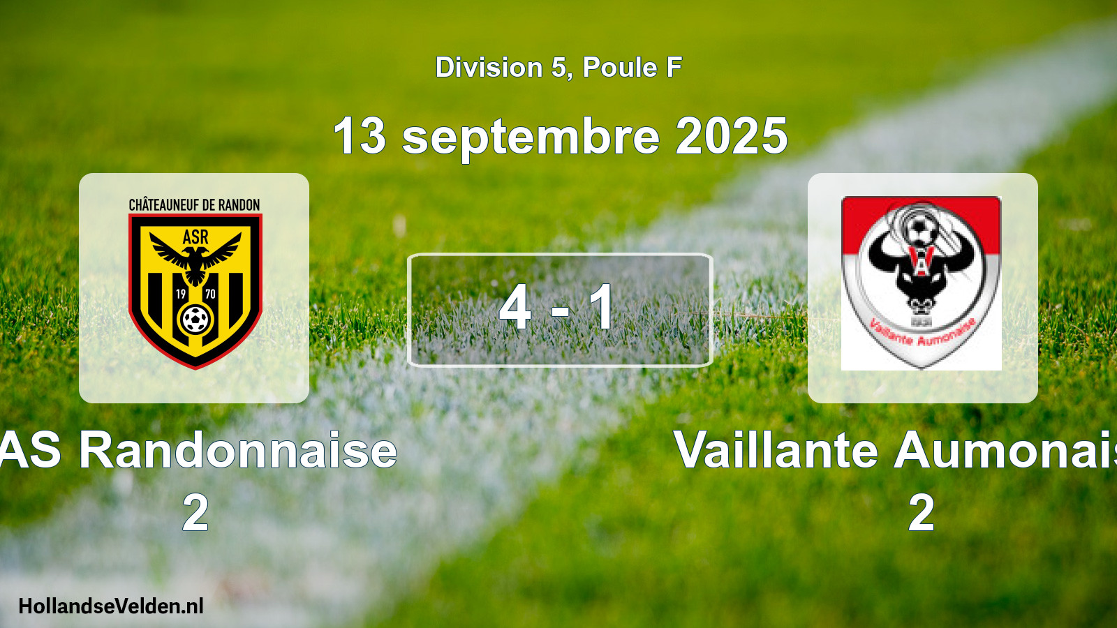 Total number of matches played: AS Randonnaise 2 - Vaillante Aumonaise 2 4 - 1 (13 September 2025)
