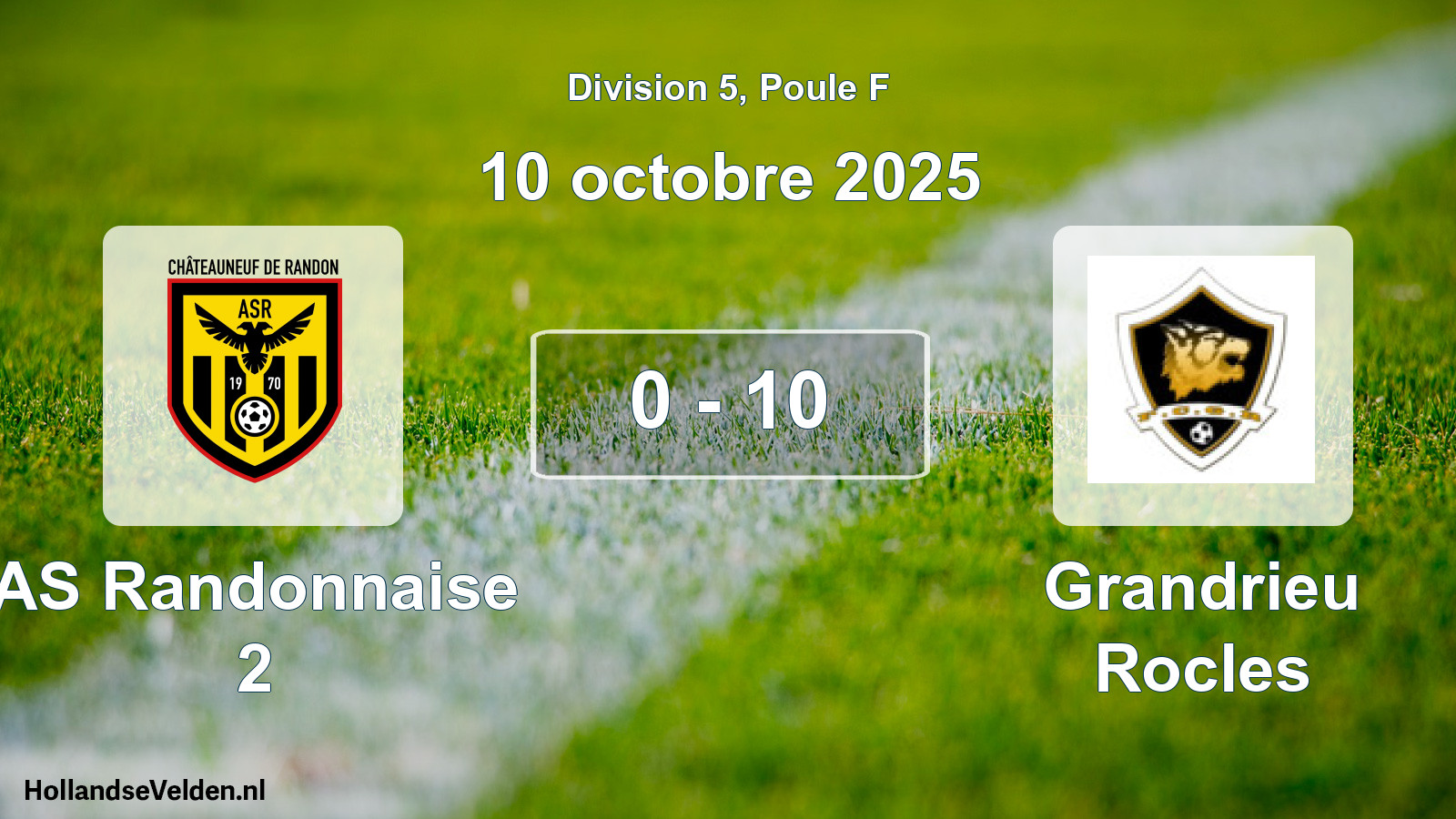Match joué: AS Randonnaise 2 - Grandrieu Rocles 0 - 10 (10 octobre 2025)