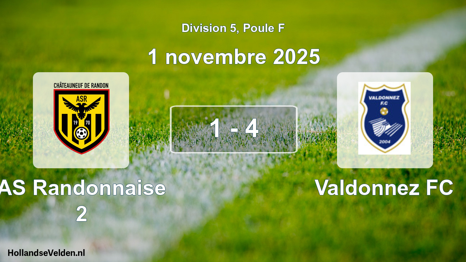 Match joué: AS Randonnaise 2 - Valdonnez FC 1 - 4 (1 novembre 2025)