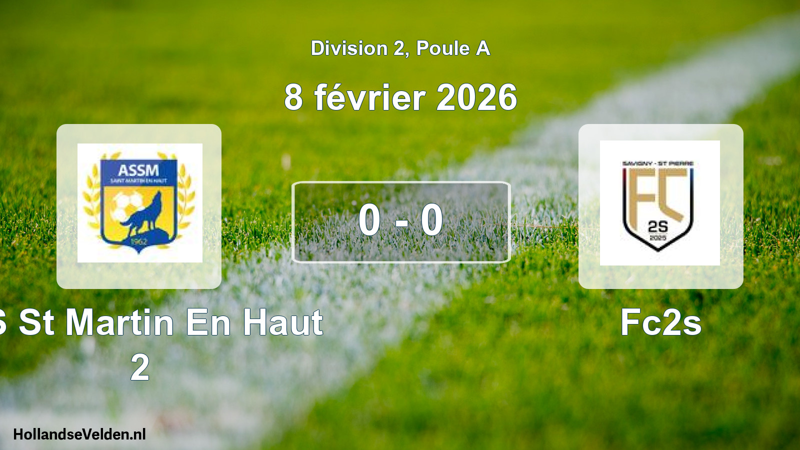 Match joué: AS St Martin En Haut 2 - Fc2s 0 - 0 (8 février 2026)