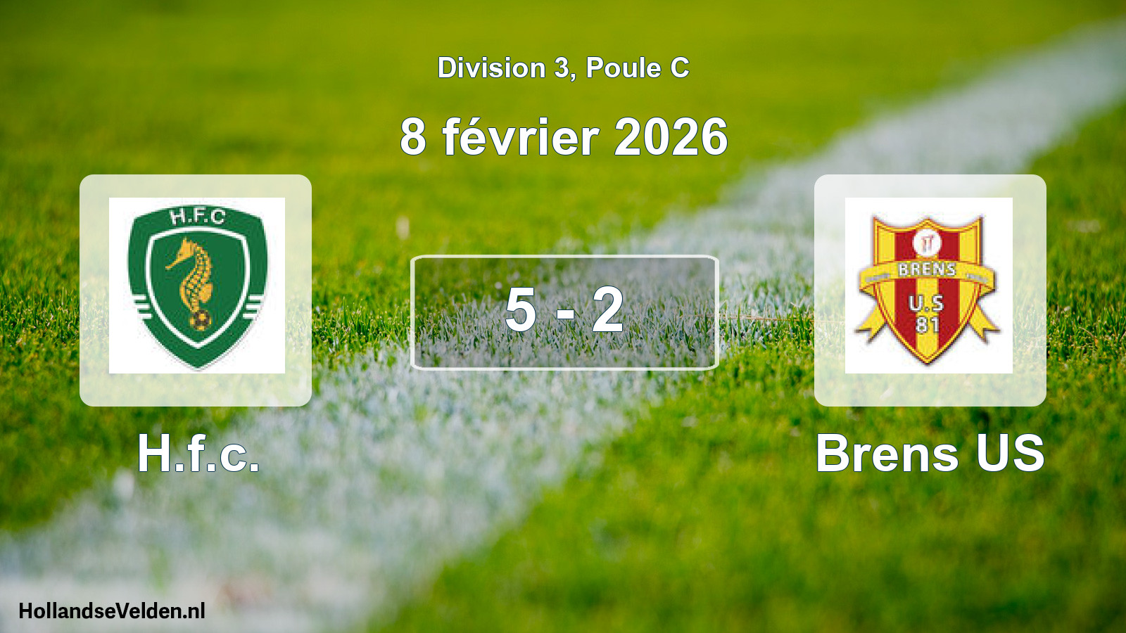 Match joué: H.f.c. - Brens US 5 - 2 (8 février 2026)