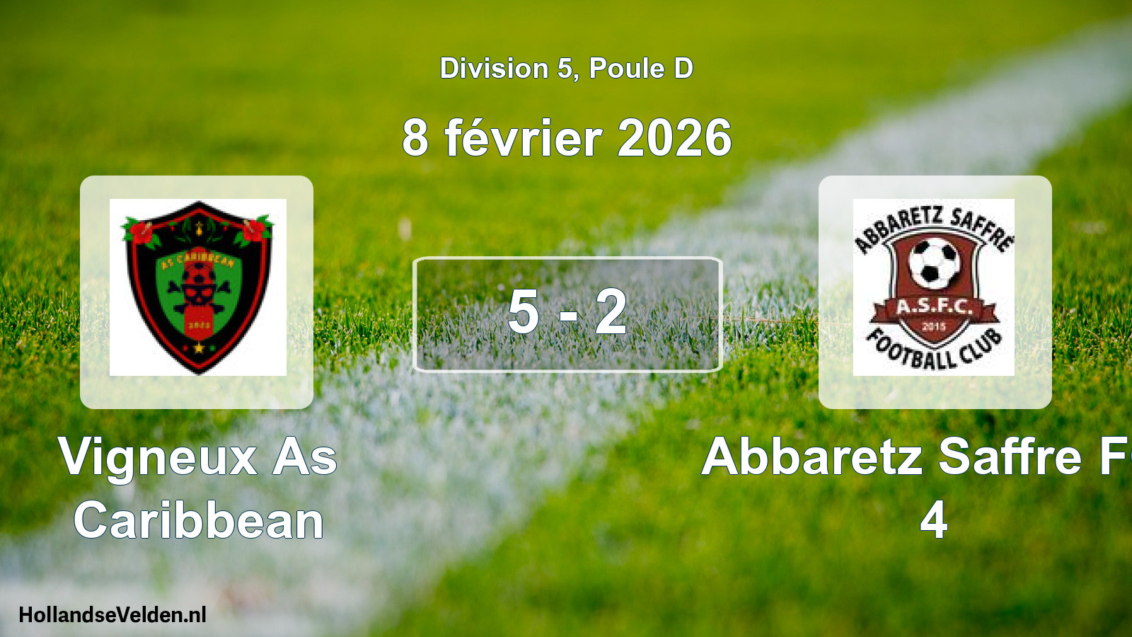 Total number of matches played: Vigneux As Caribbean - Abbaretz Saffre FC 4 5 - 2 (8 February 2026)