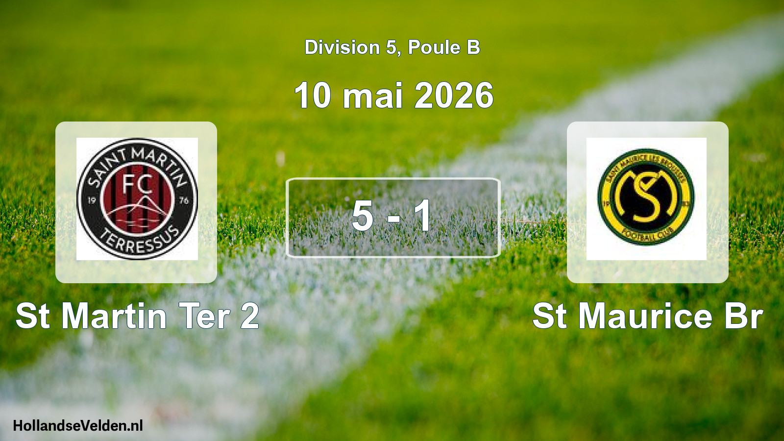 Match joué: St Martin Ter 2 - St Maurice Br 5 - 1 (10 mai 2026)