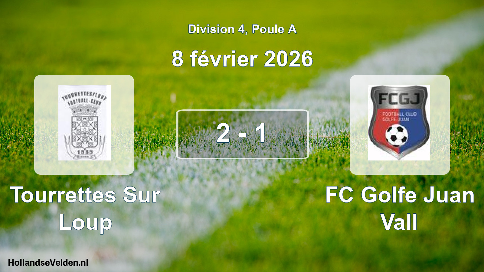 Match joué: Tourrettes Sur Loup - FC Golfe Juan Vall 2 - 1 (8 février 2026)