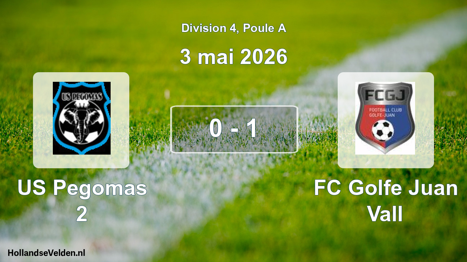 Match joué: US Pegomas 2 - FC Golfe Juan Vall 0 - 1 (3 mai 2026)