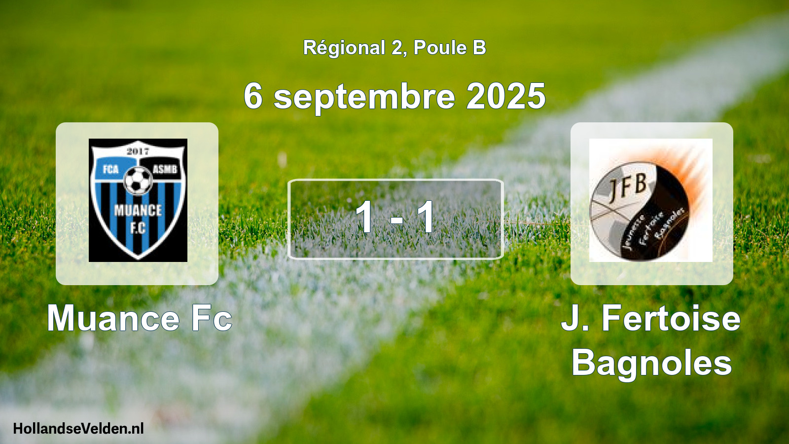 Gespeelde wedstrijd: Muance Fc - J. Fertoise Bagnoles 1 - 1 (6 september 2025)