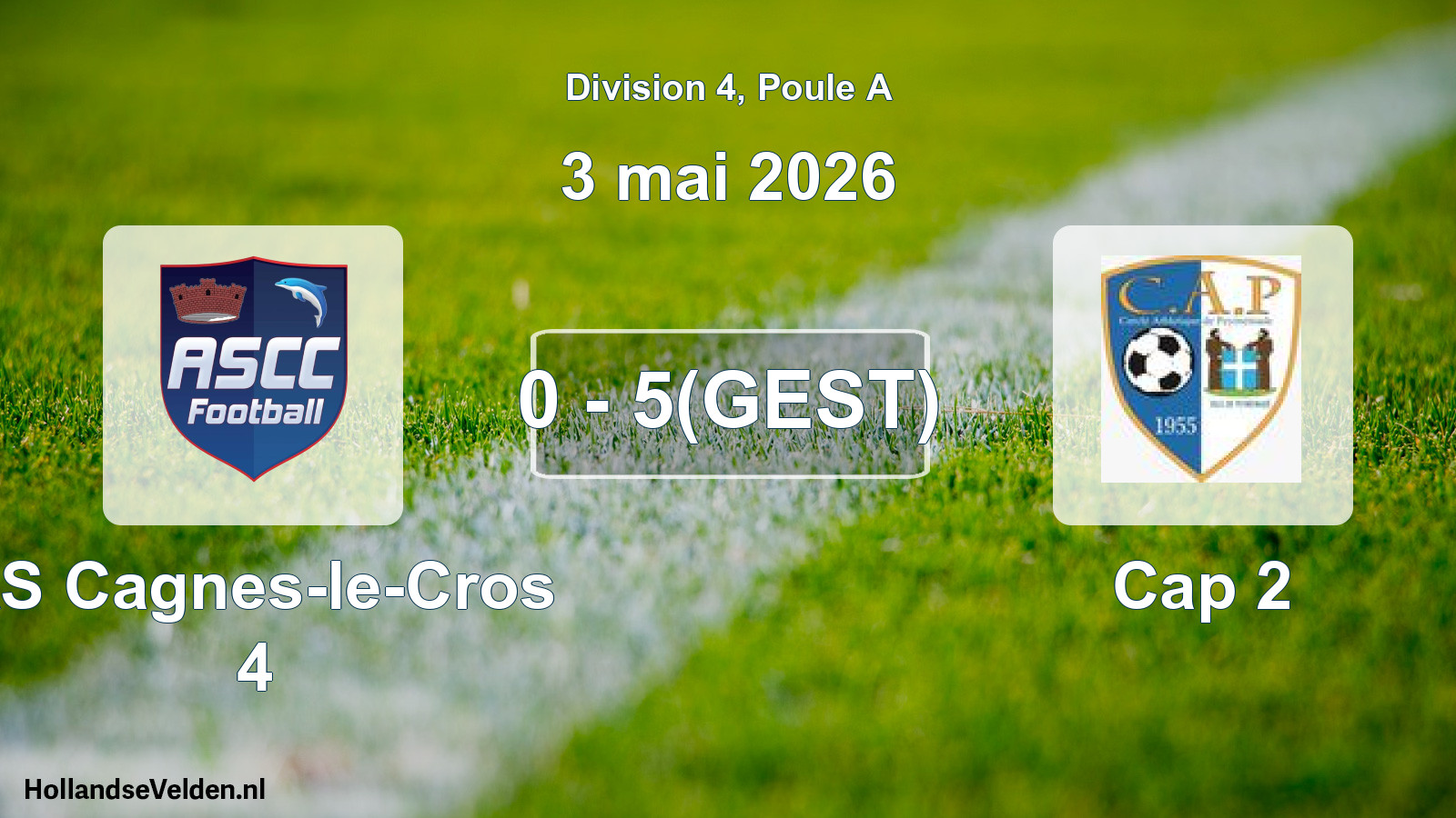 Match abandonné: AS Cagnes-le-Cros 4 - Cap 2 (3 mai 2026)