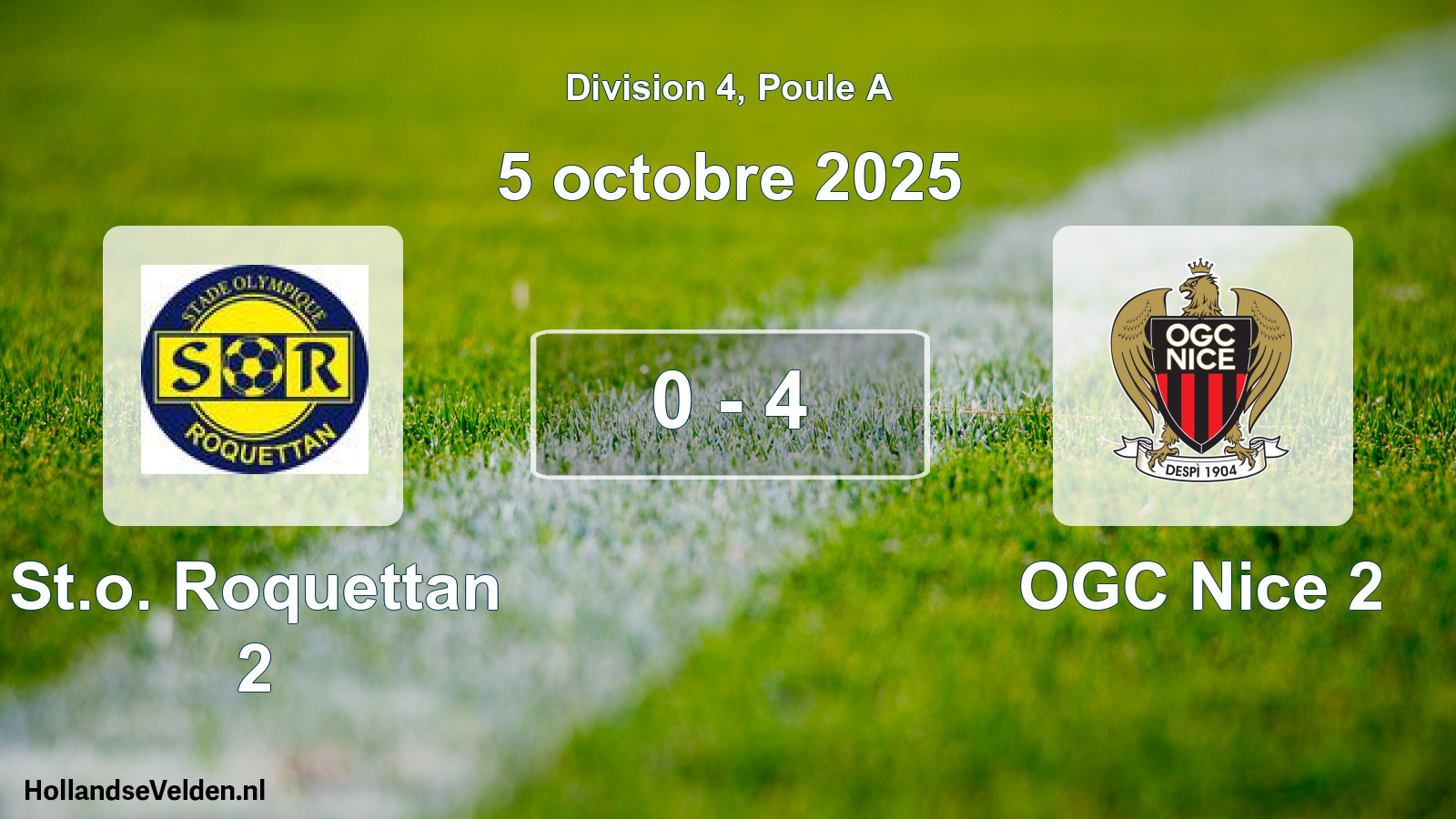 Match joué: St.o. Roquettan 2 - OGC Nice 2 0 - 4 (5 octobre 2025)