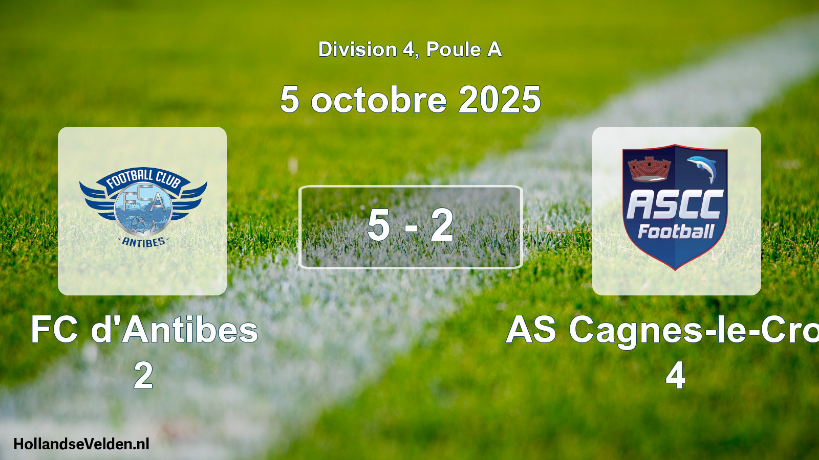 Match joué: FC d'Antibes 2 - AS Cagnes-le-Cros 4 5 - 2 (5 octobre 2025)
