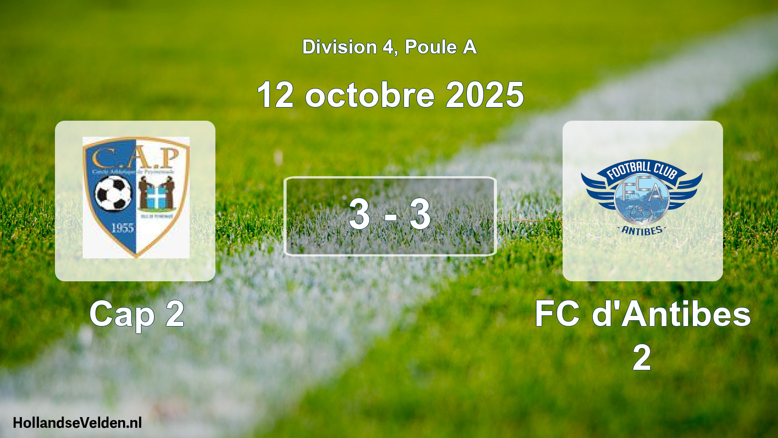 Match joué: Cap 2 - FC d'Antibes 2 3 - 3 (12 octobre 2025)